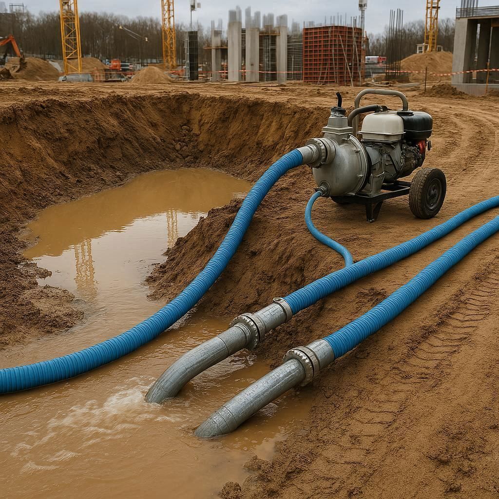Водопонижение и осушение котлована в Волосове
