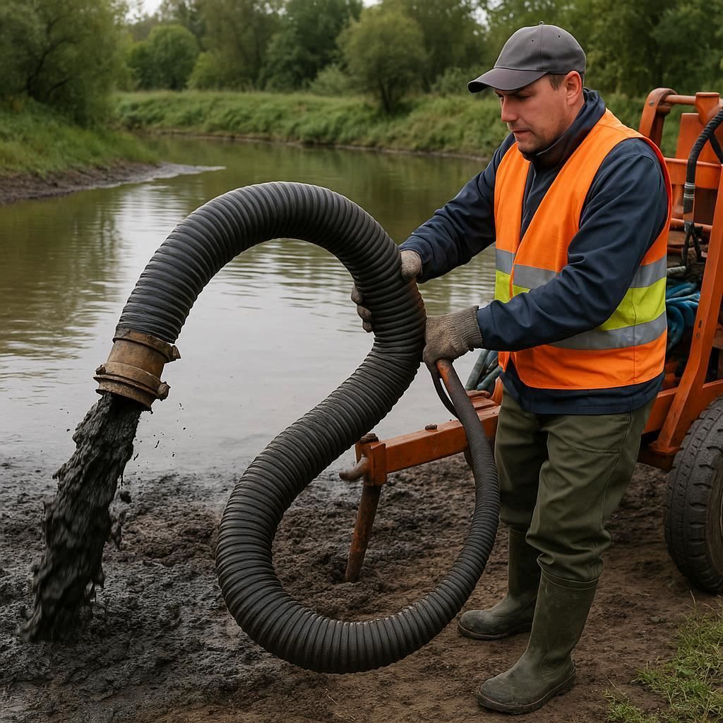 Очистка прудов и водоемов от ила в Волосове